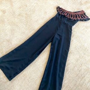 Chloe Oliver Beaded One Shoulder Jumpsuit